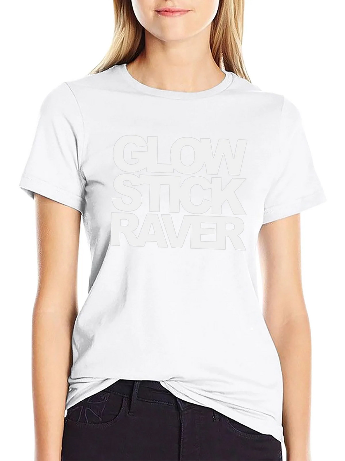 Glow Stick Raver Black Tee - EDM Festival Ready!