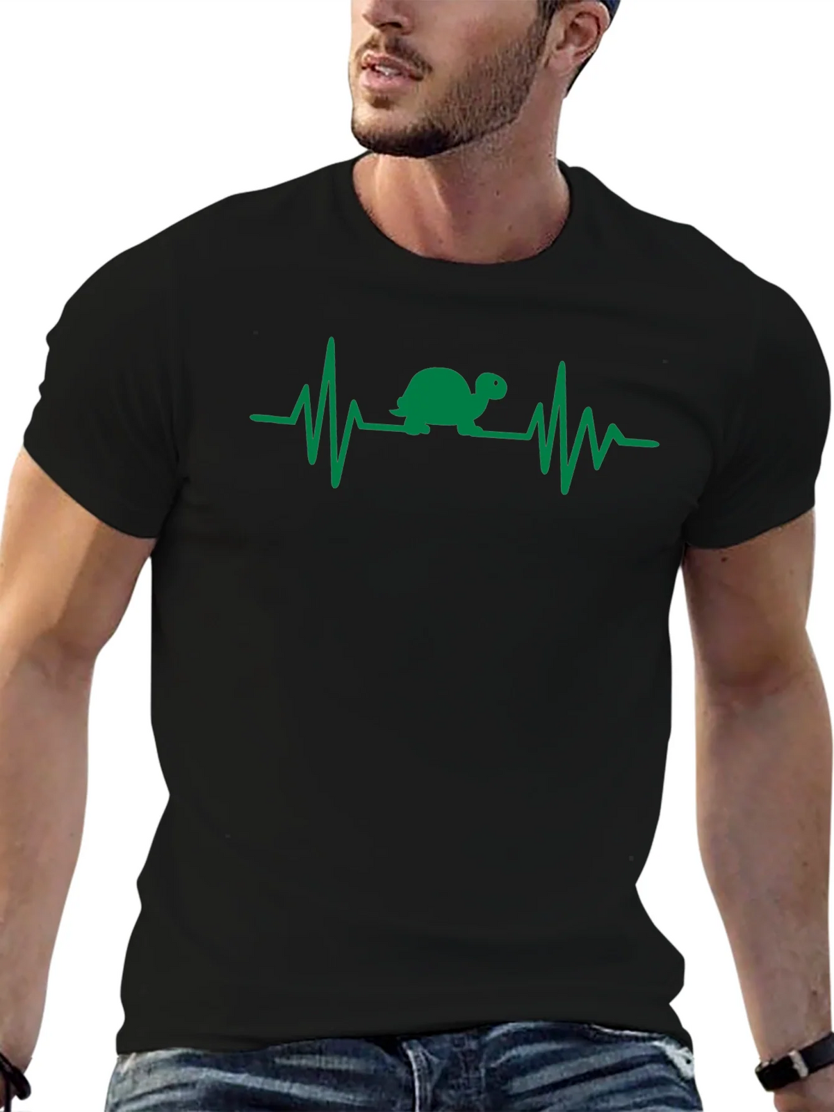 Turtle Heartbeat T-Shirt - Black