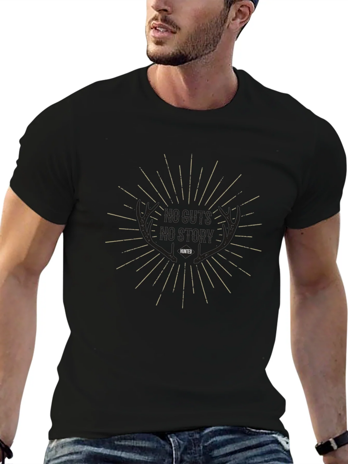 Hunted Graphic Tee: No Guts No Story