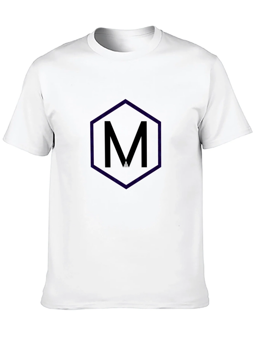 Mens Black T-Shirt with Hexagon M Design