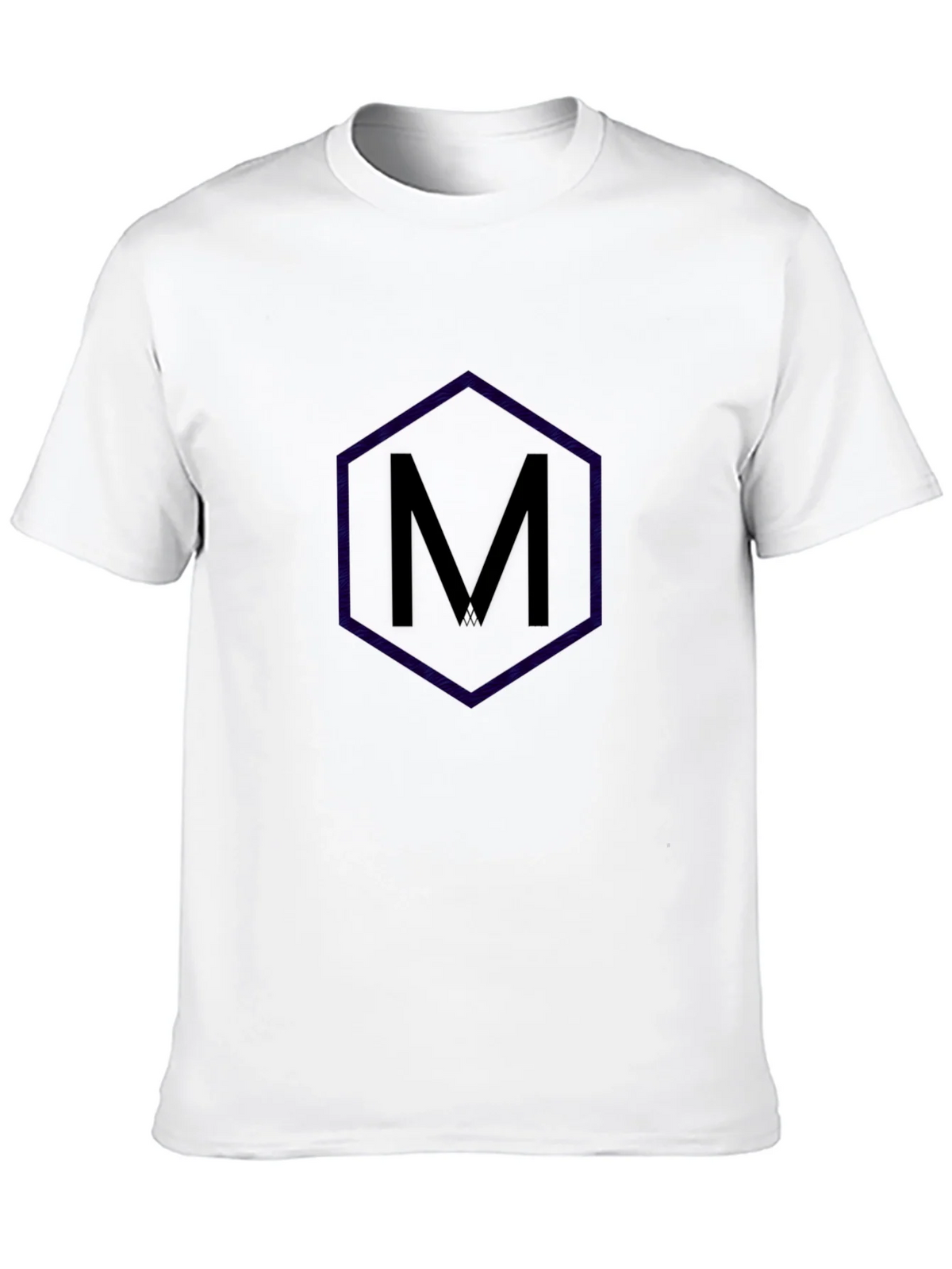 Mens Black T-Shirt with Hexagon M Design