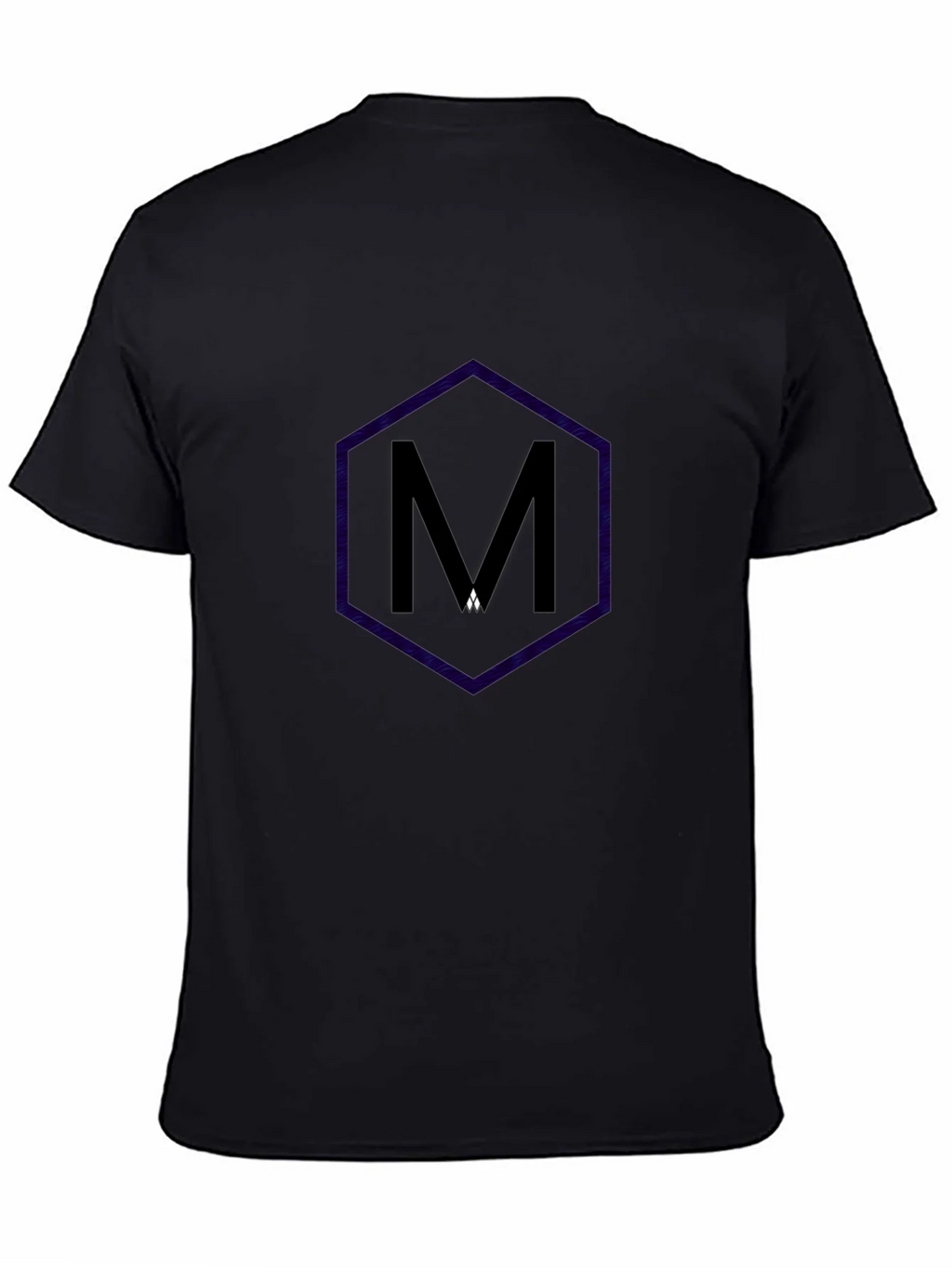 Mens Black T-Shirt with Hexagon M Design