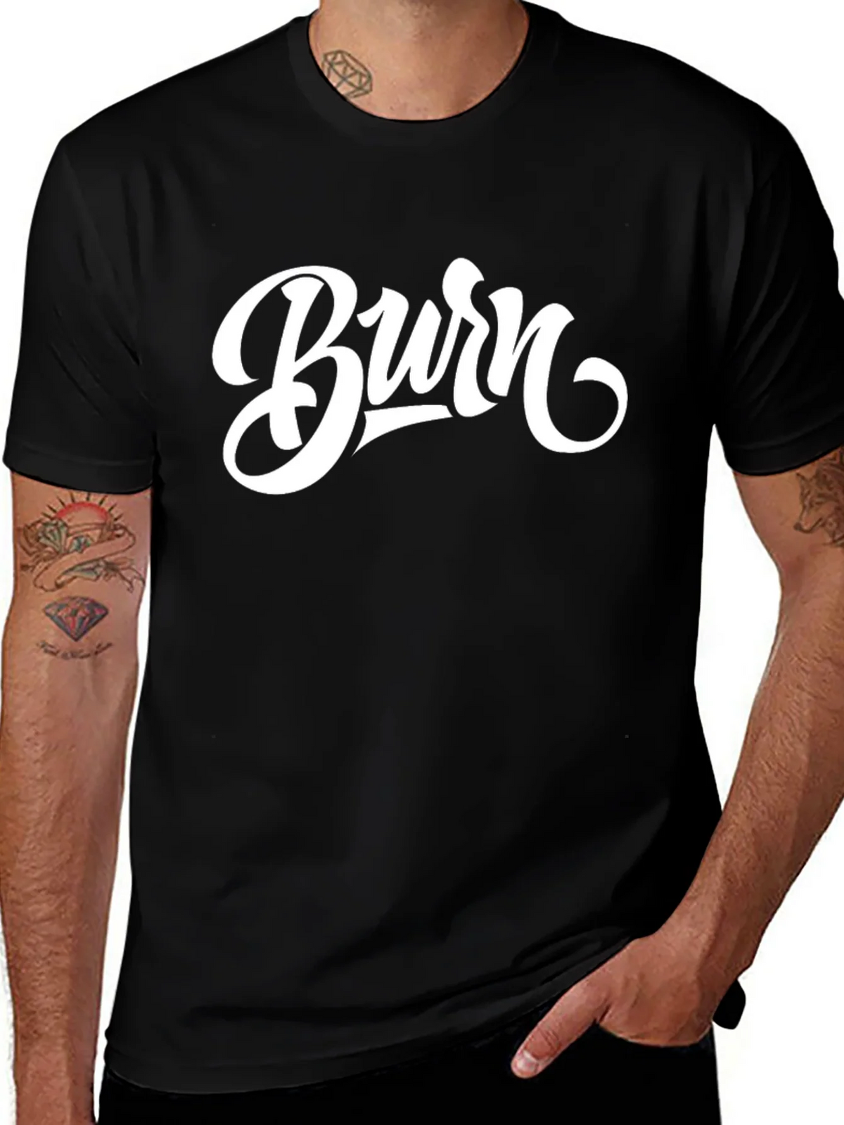 Burn Graphic Tee - Stylish Black T-Shirt