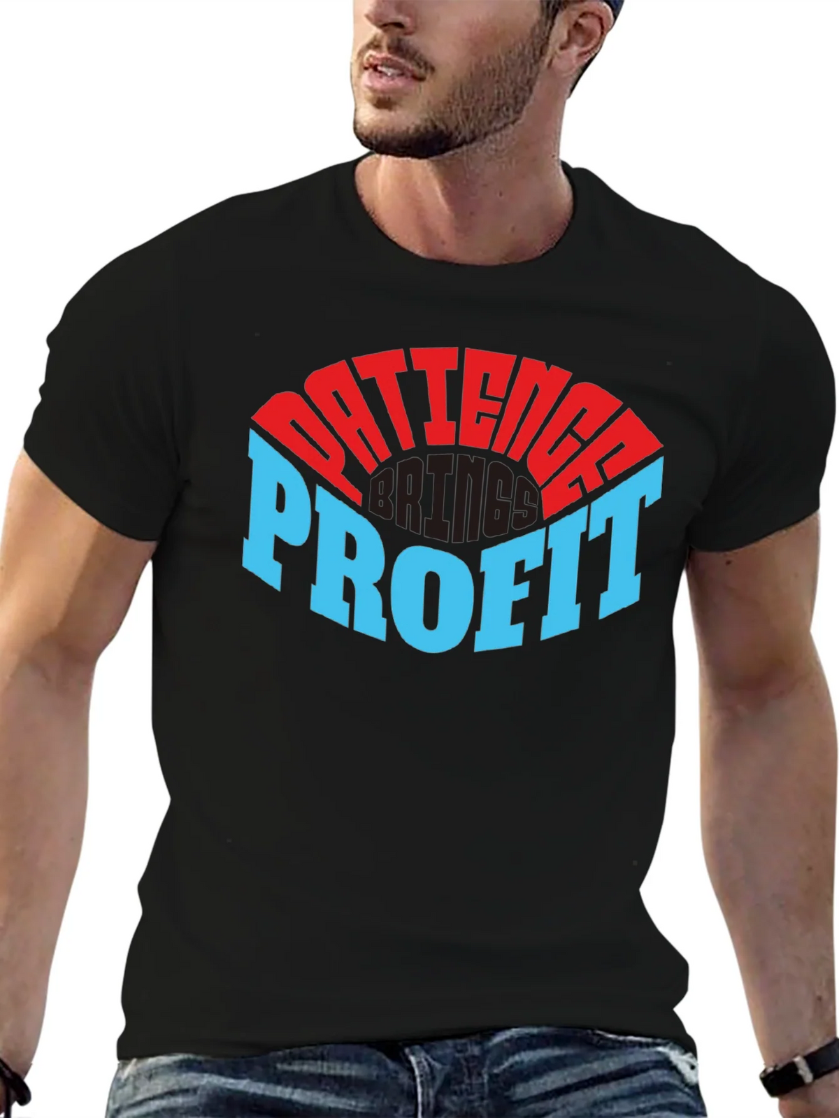 Patience Profit Graphic Tee - Black