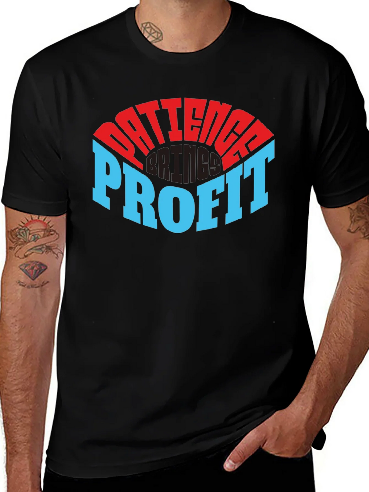 Patience Profit Graphic Tee - Black