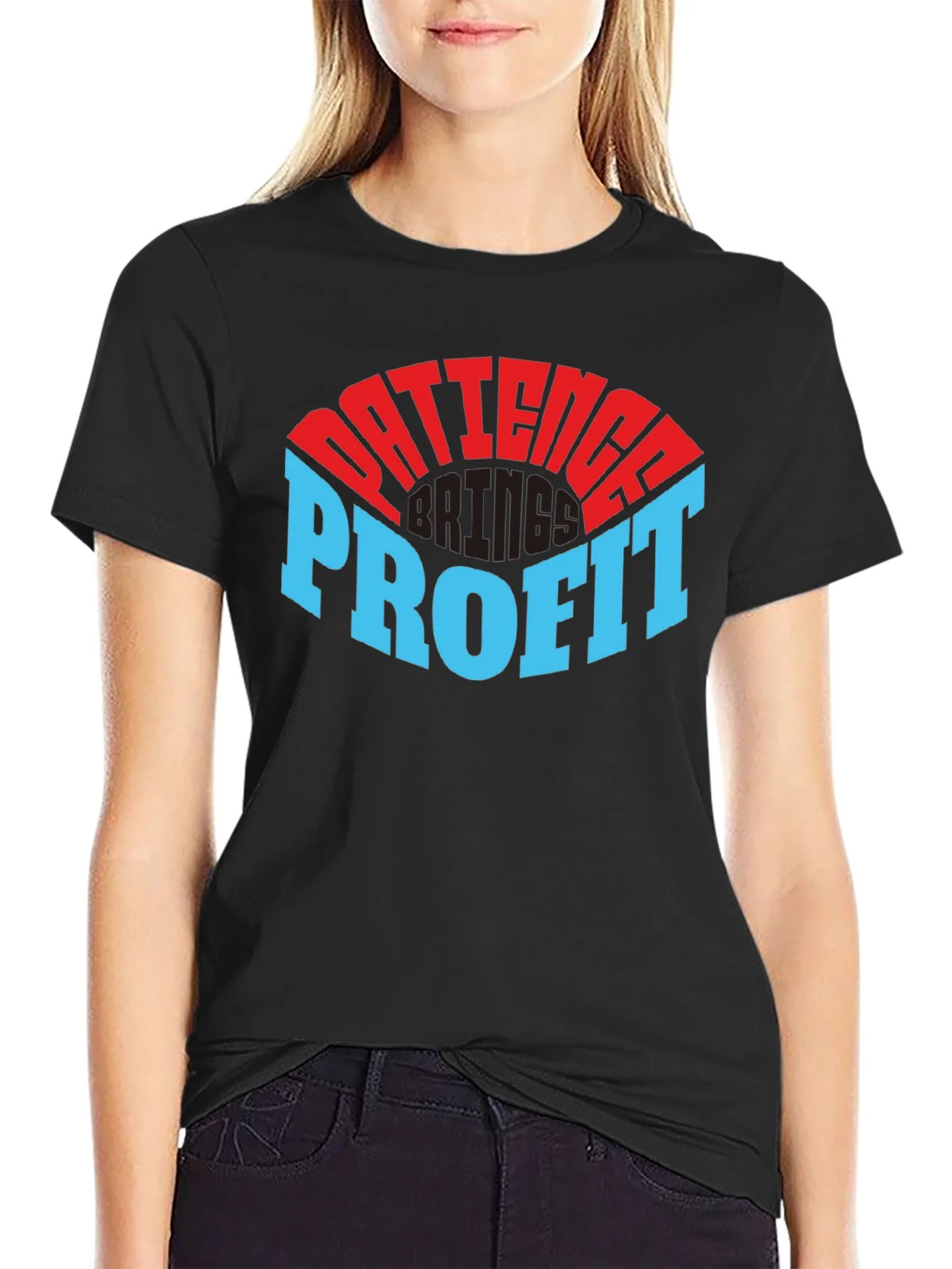Patience Profit Graphic Tee - Black