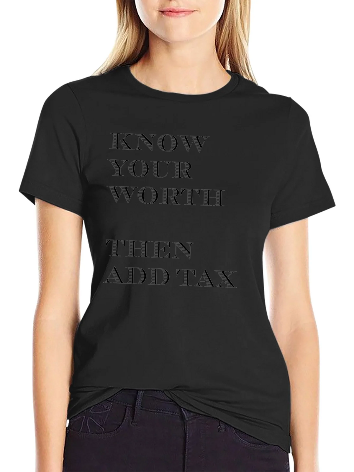 Know Your Worth Black Graphic Tee