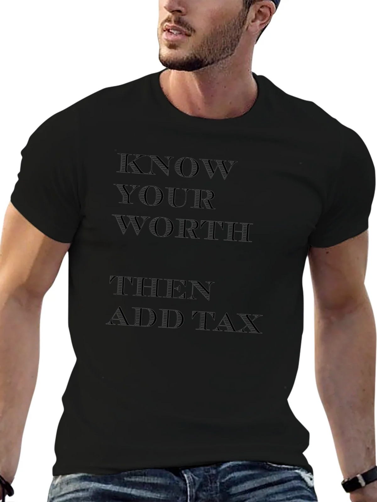 Know Your Worth Black Graphic Tee