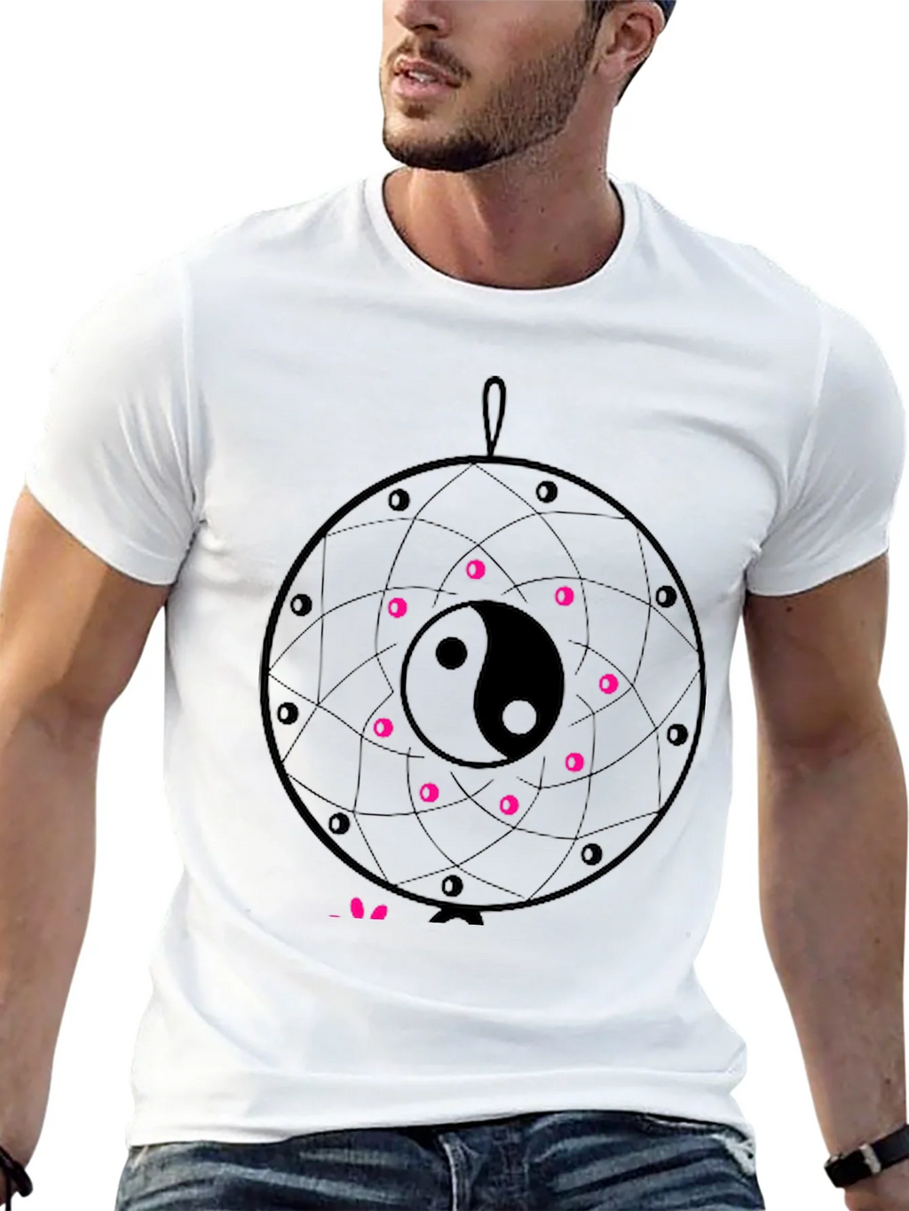 Yin Yang Dreamcatcher T-Shirt - Black