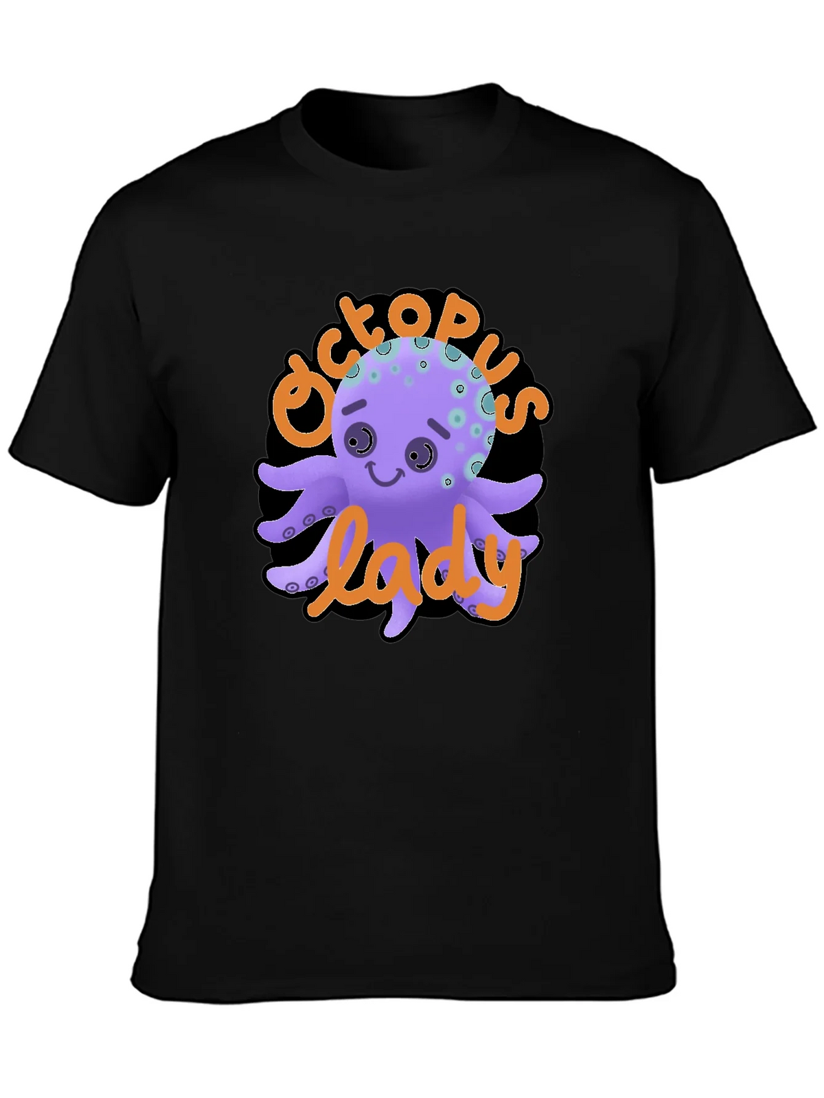 Octopus Lady Graphic Tee - Unique Black T-Shirt