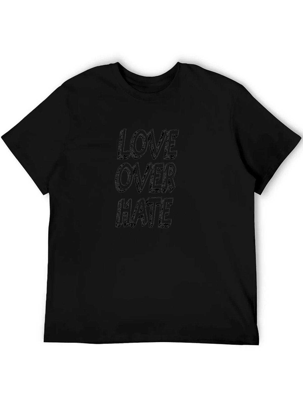 Love Over Hate Graphic Tee - Black Cotton T-Shirt