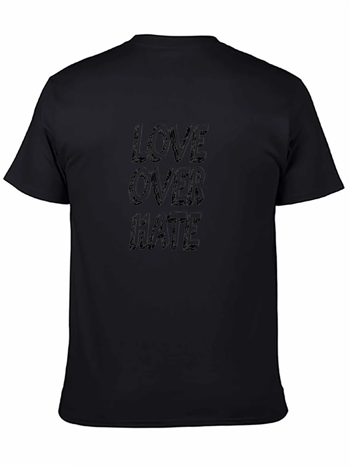 Love Over Hate Graphic Tee - Black Cotton T-Shirt