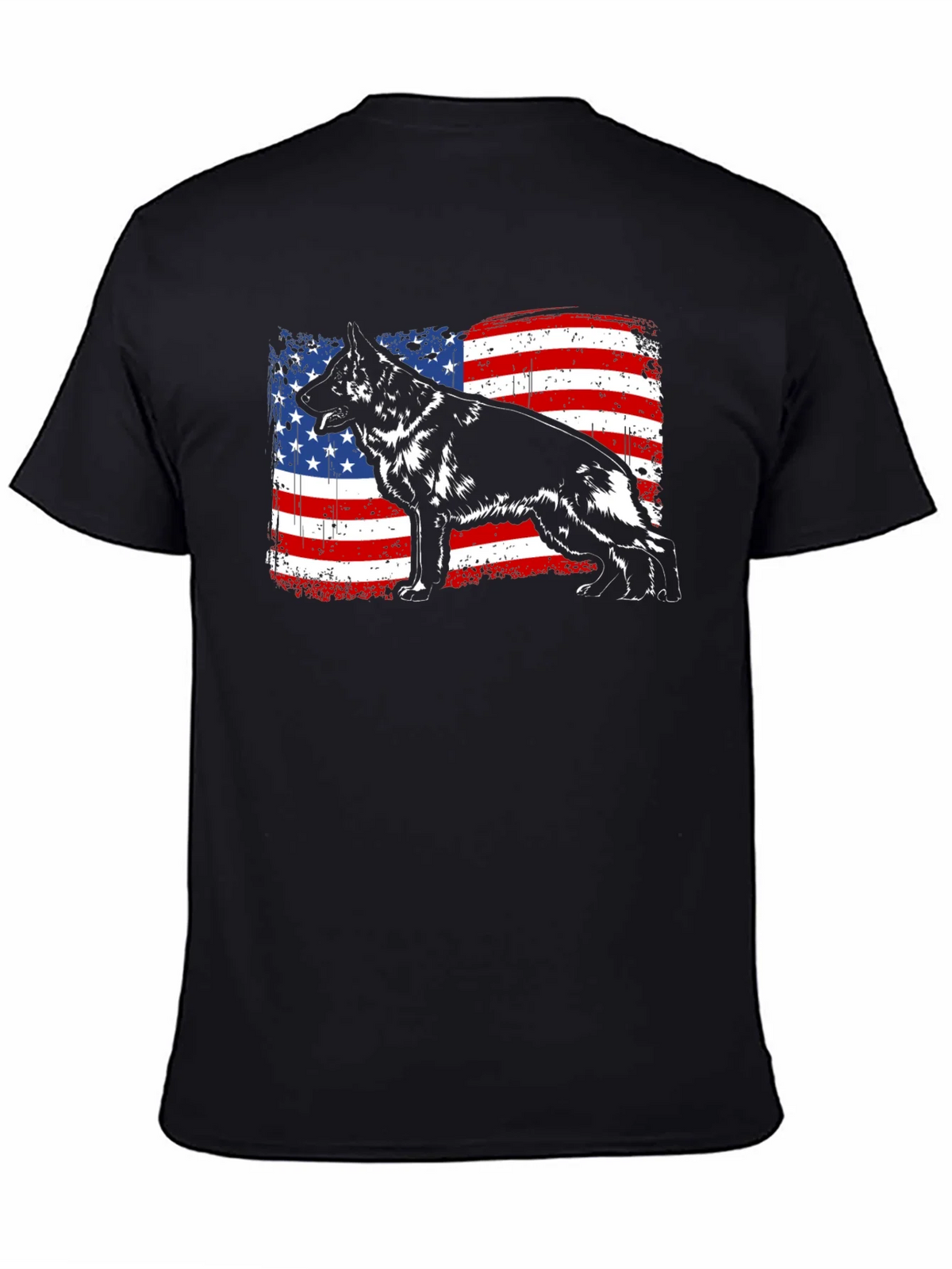 German Shepherd American Flag T-Shirt