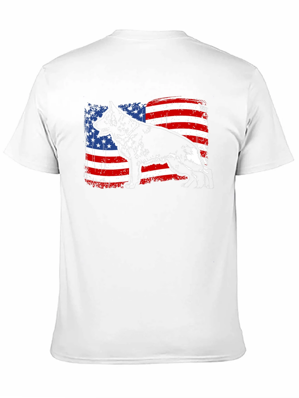 German Shepherd American Flag T-Shirt