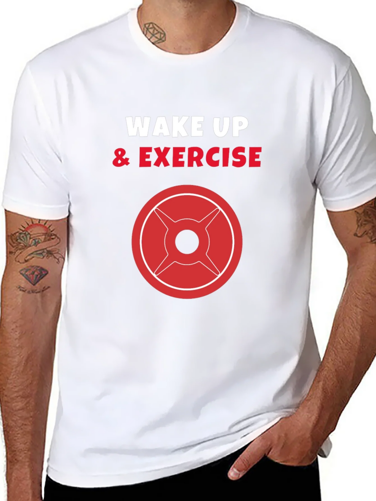 Wake Up & Exercise Black Graphic Tee