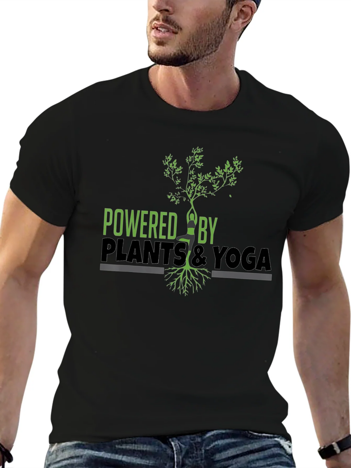 Powered by Plants & Yoga Graphic T-Shirt