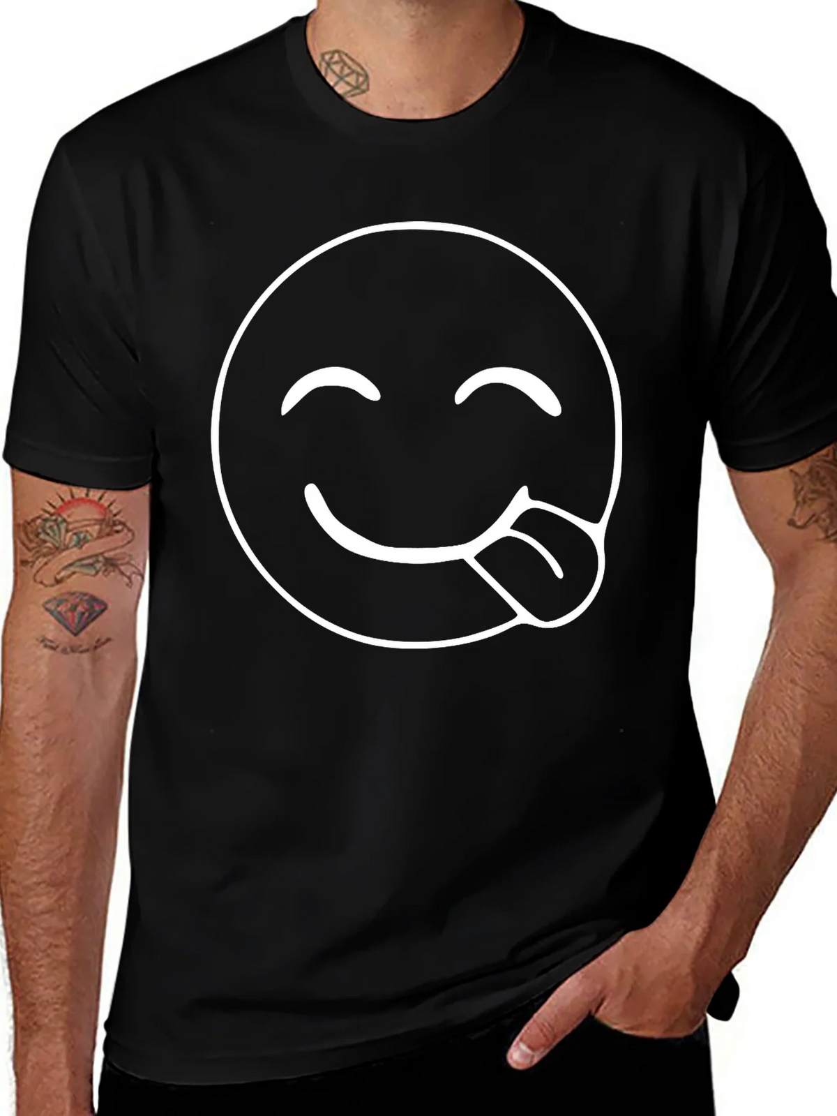 Funny Emoji Black T-Shirt