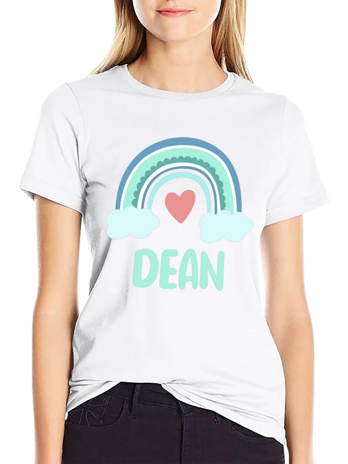 Dean Rainbow Heart Custom T-Shirt