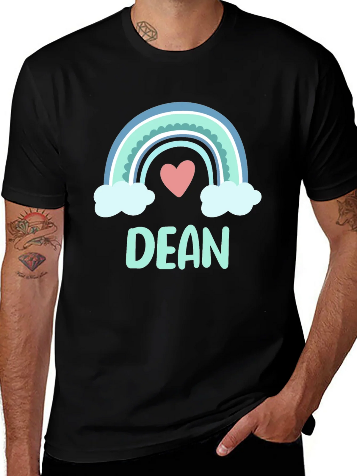 Dean Rainbow Heart Custom T-Shirt