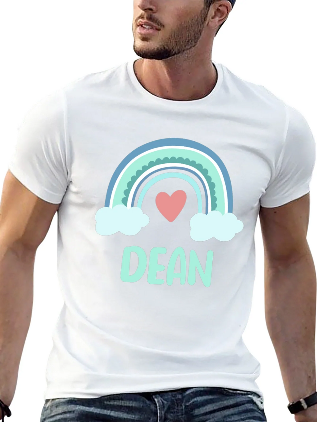 Dean Rainbow Heart Custom T-Shirt