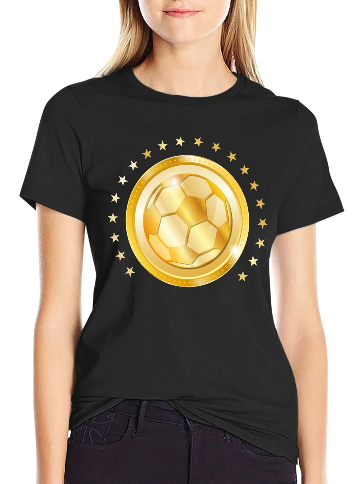 Golden Soccer Ball Star T-Shirt
