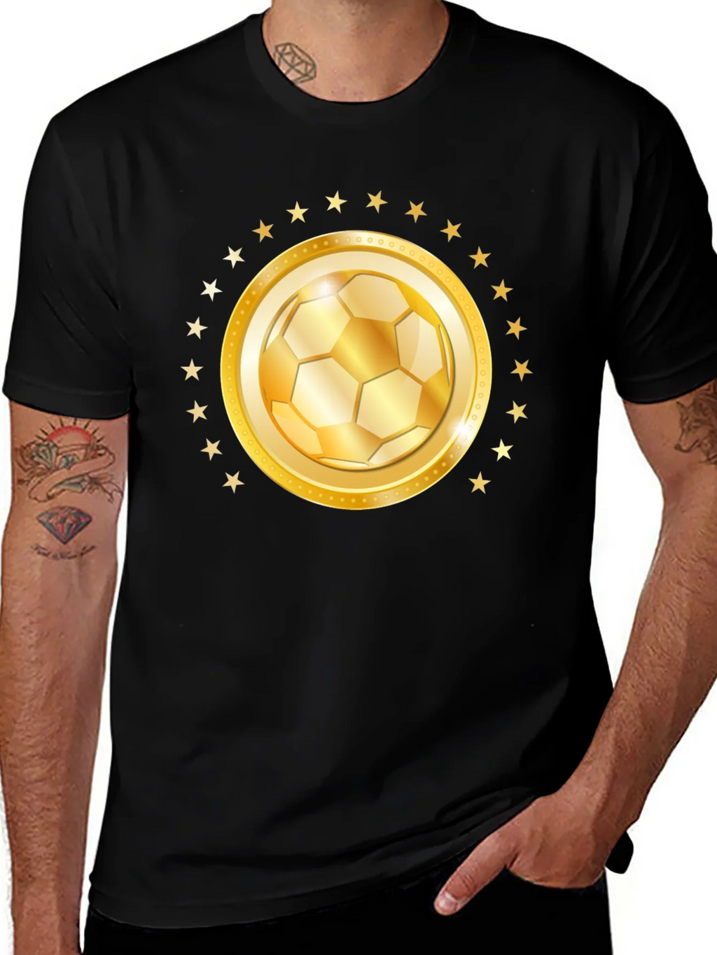Golden Soccer Ball Star T-Shirt