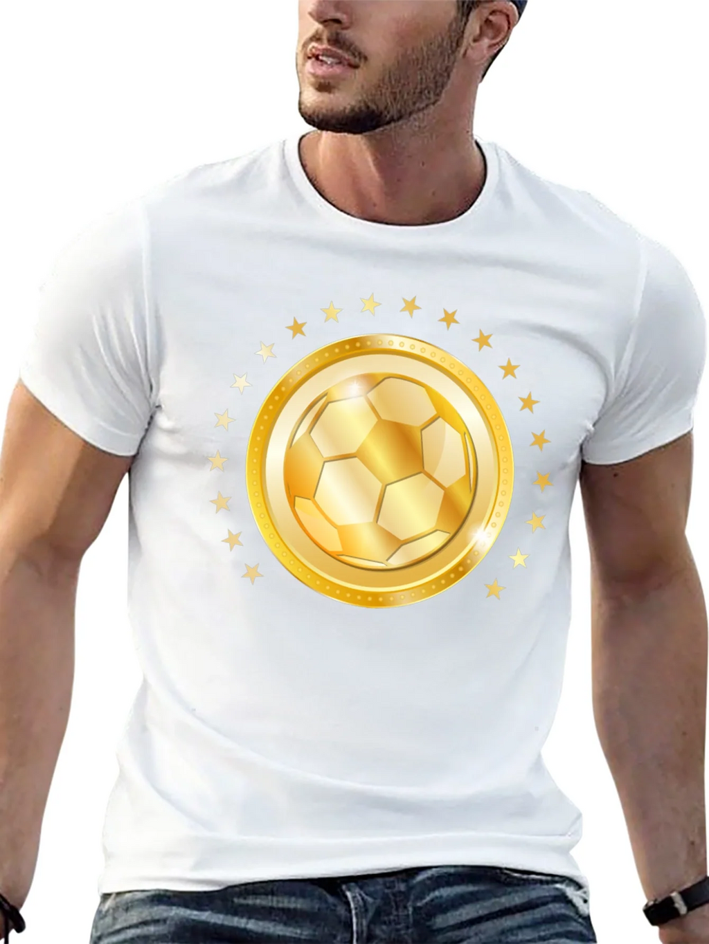 Golden Soccer Ball Star T-Shirt