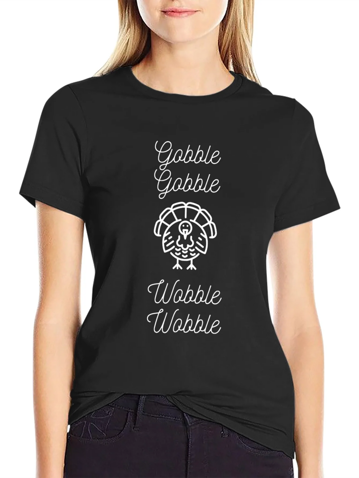 Gobble Wobble Turkey Graphic Tee - Thanksgiving Fun!