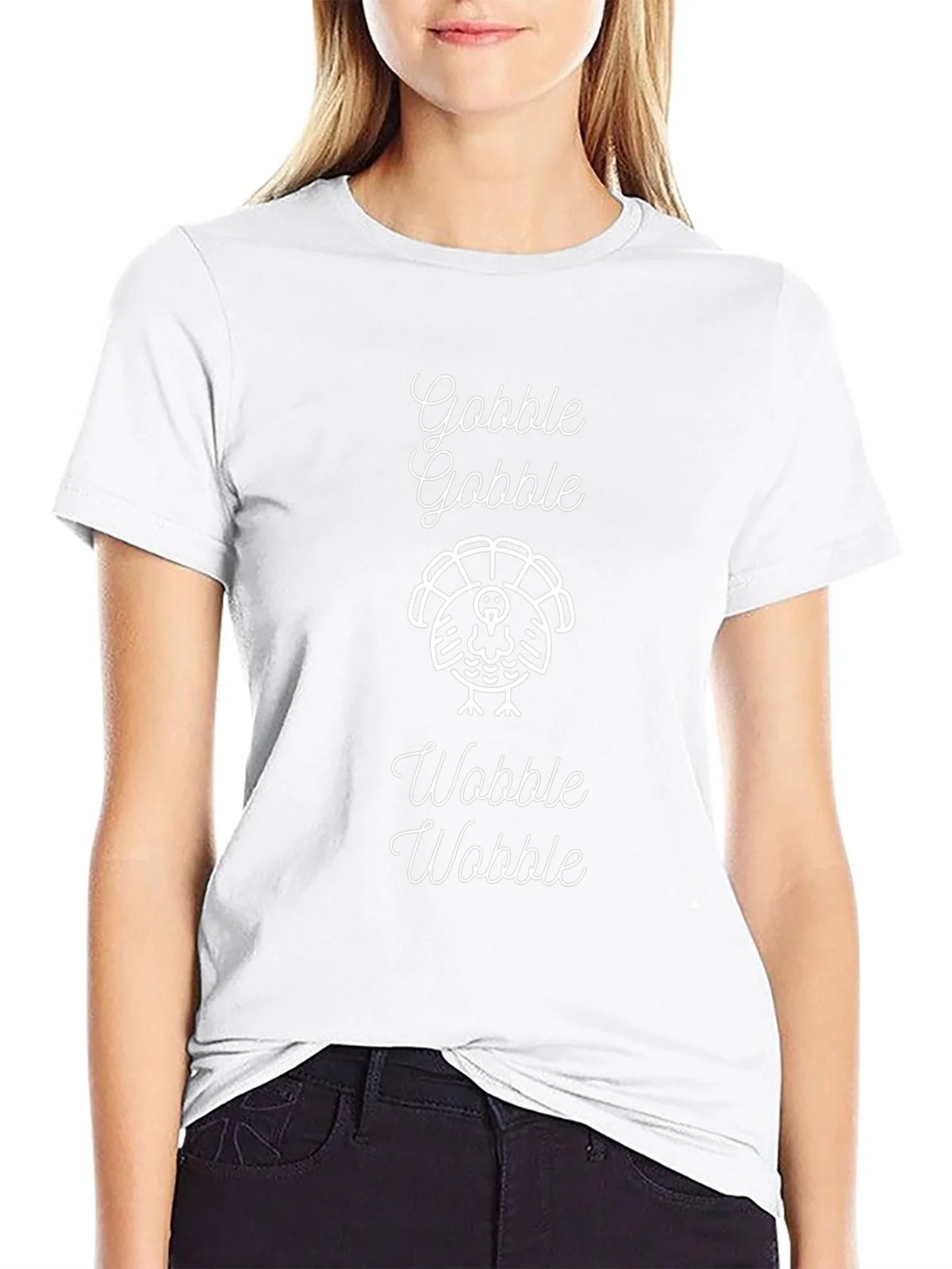 Gobble Wobble Turkey Graphic Tee - Thanksgiving Fun!