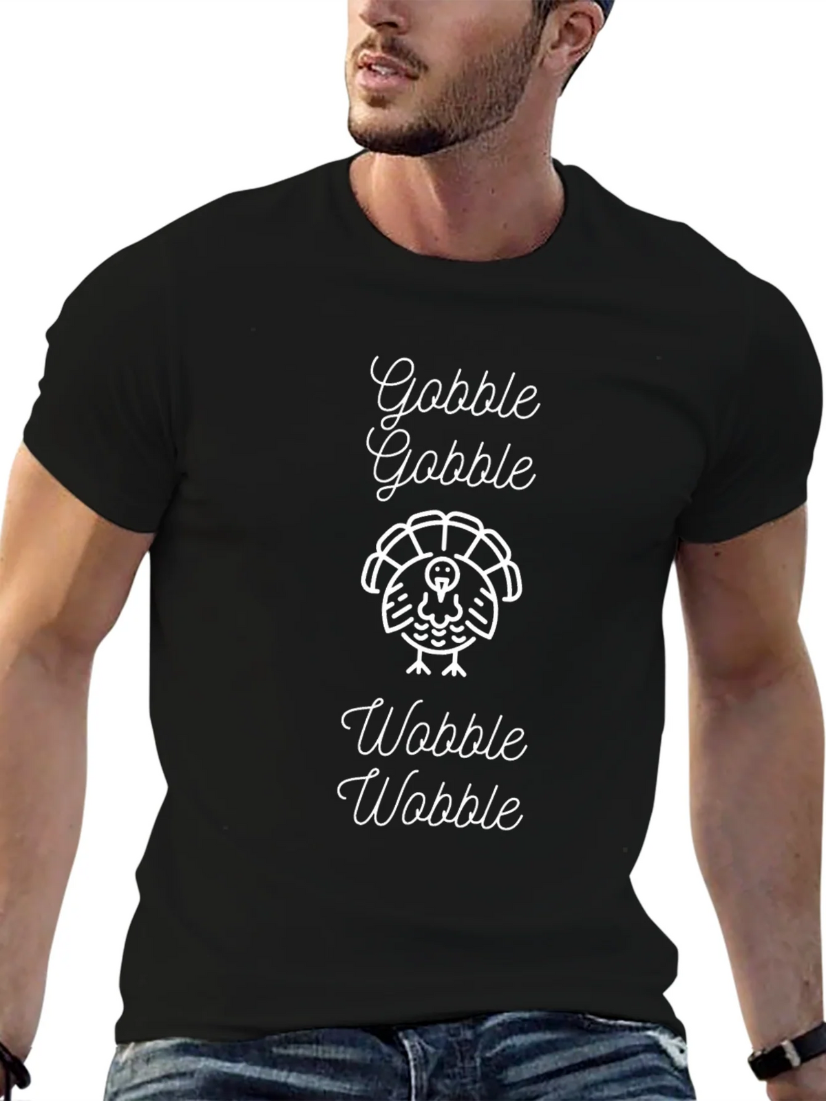 Gobble Wobble Turkey Graphic Tee - Thanksgiving Fun!