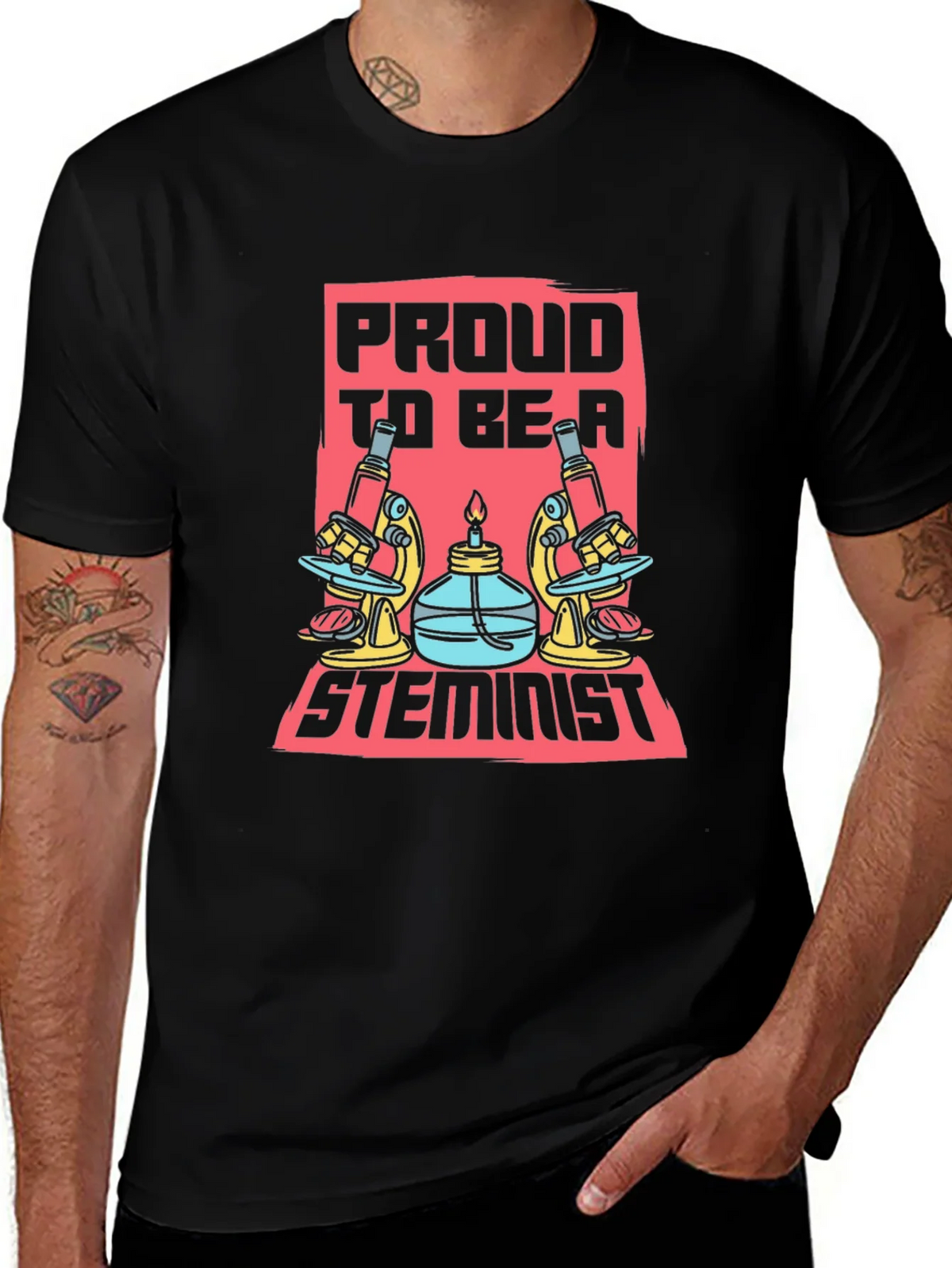 Proud STEMinist Graphic T-Shirt - Science Lover Tee