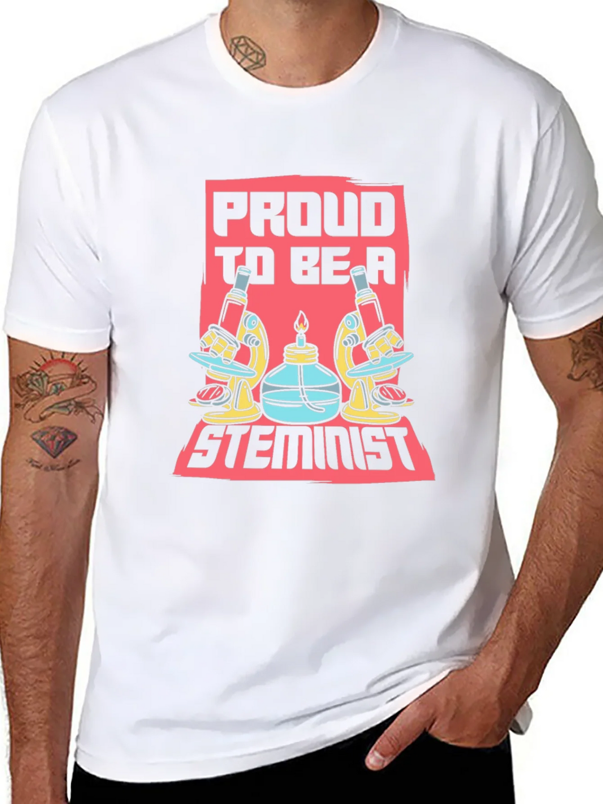 Proud STEMinist Graphic T-Shirt - Science Lover Tee