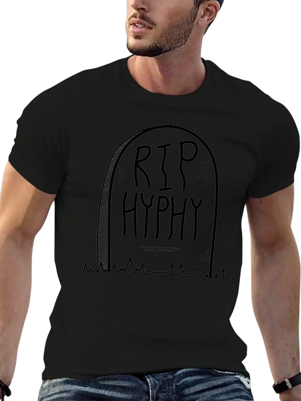 RIP Hyphy Tombstone Graphic Tee - Black