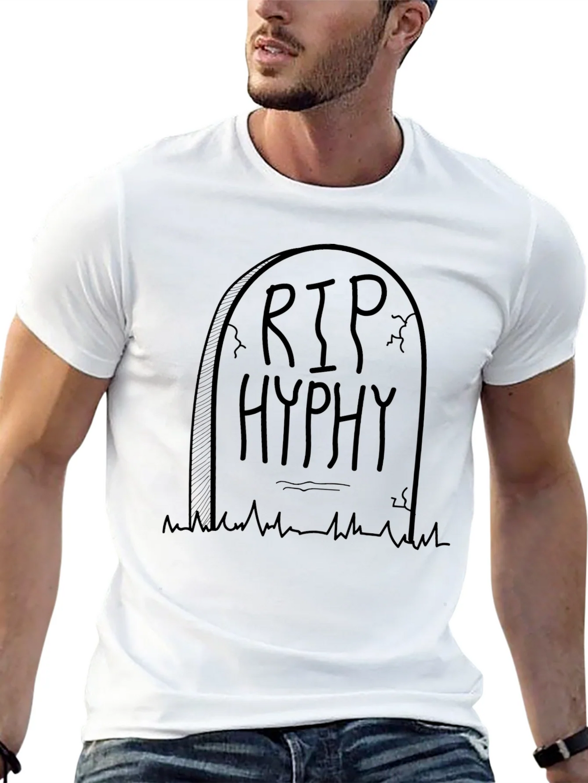 RIP Hyphy Tombstone Graphic Tee - Black