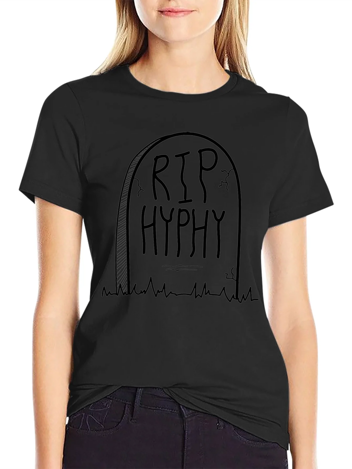 RIP Hyphy Tombstone Graphic Tee - Black