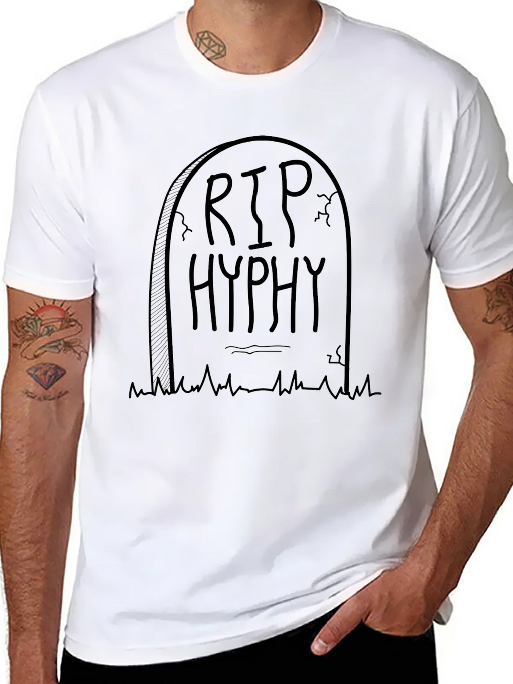 RIP Hyphy Tombstone Graphic Tee - Black