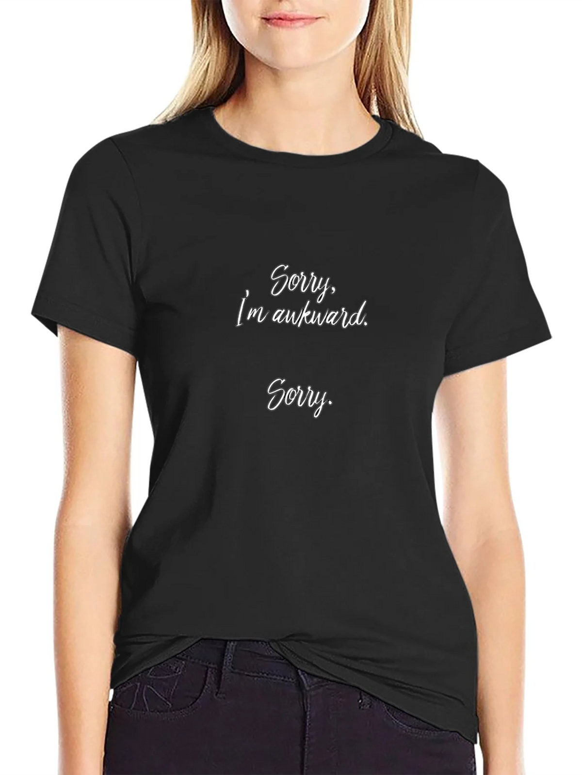 Awkward Apology Black Cotton Tee