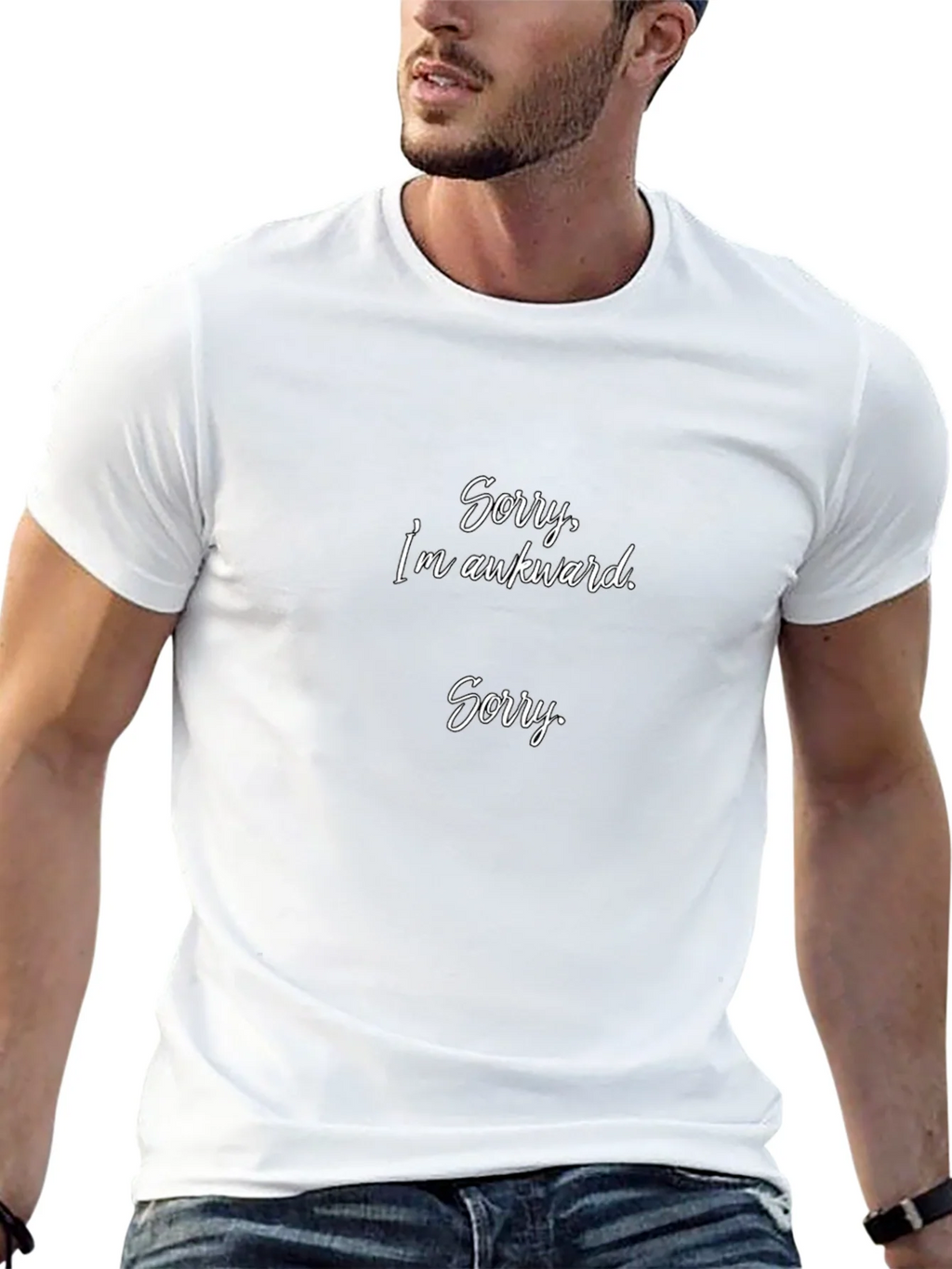 Awkward Apology Black Cotton Tee