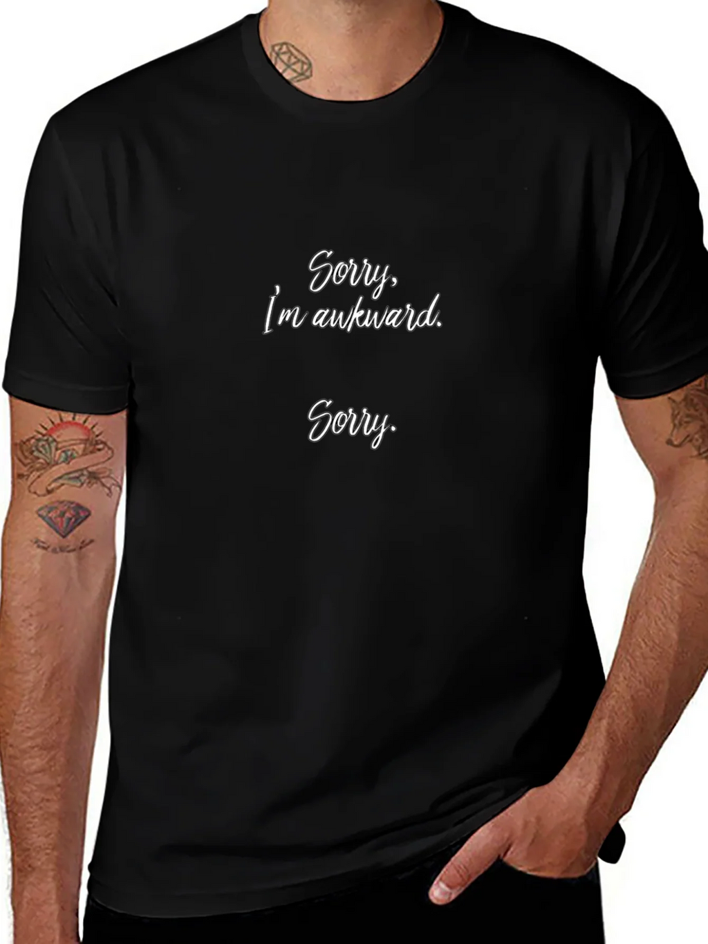 Awkward Apology Black Cotton Tee