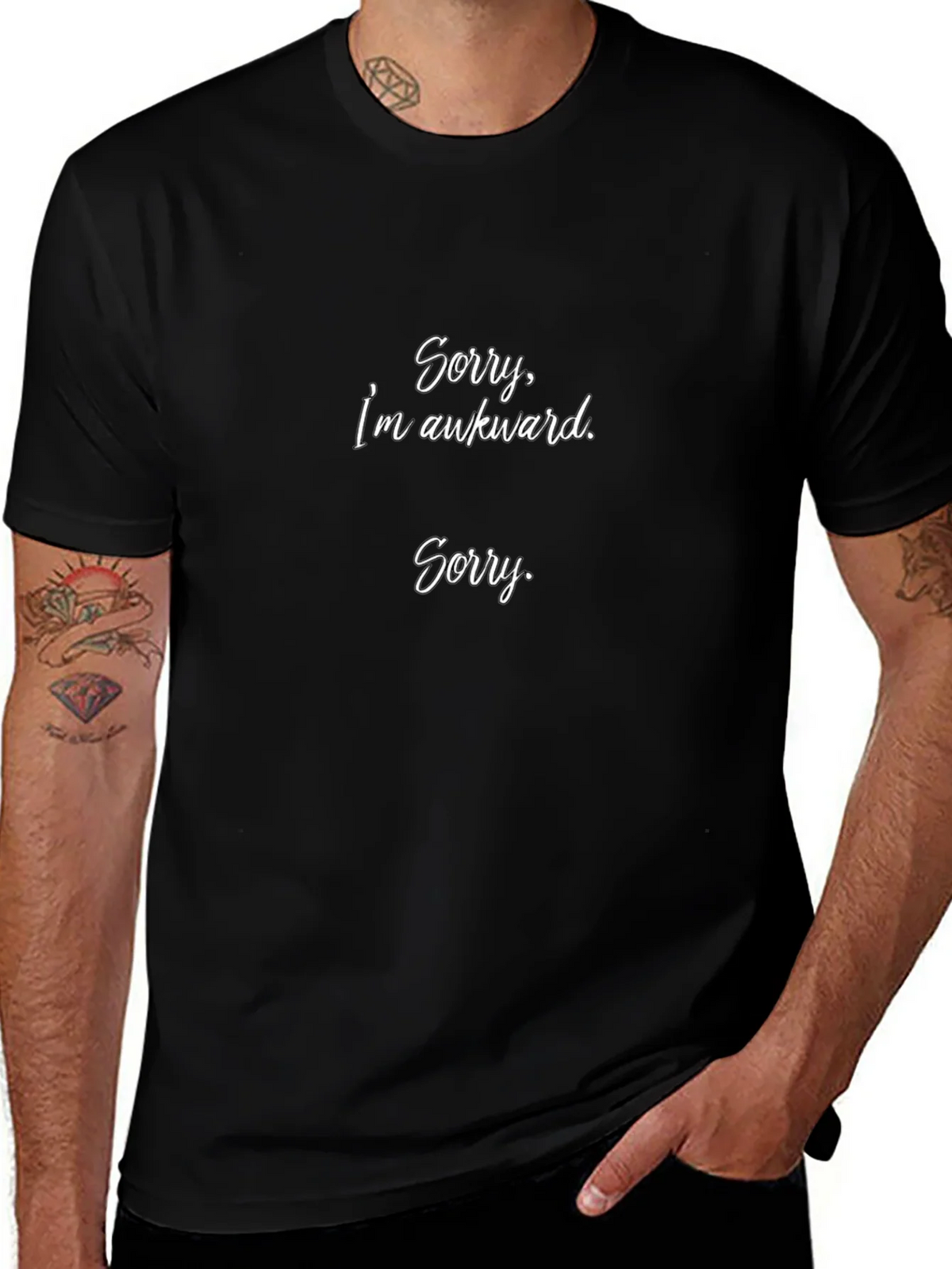 Awkward Apology Black Cotton Tee