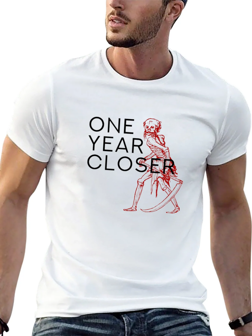 One Year Closer Black Graphic Tee