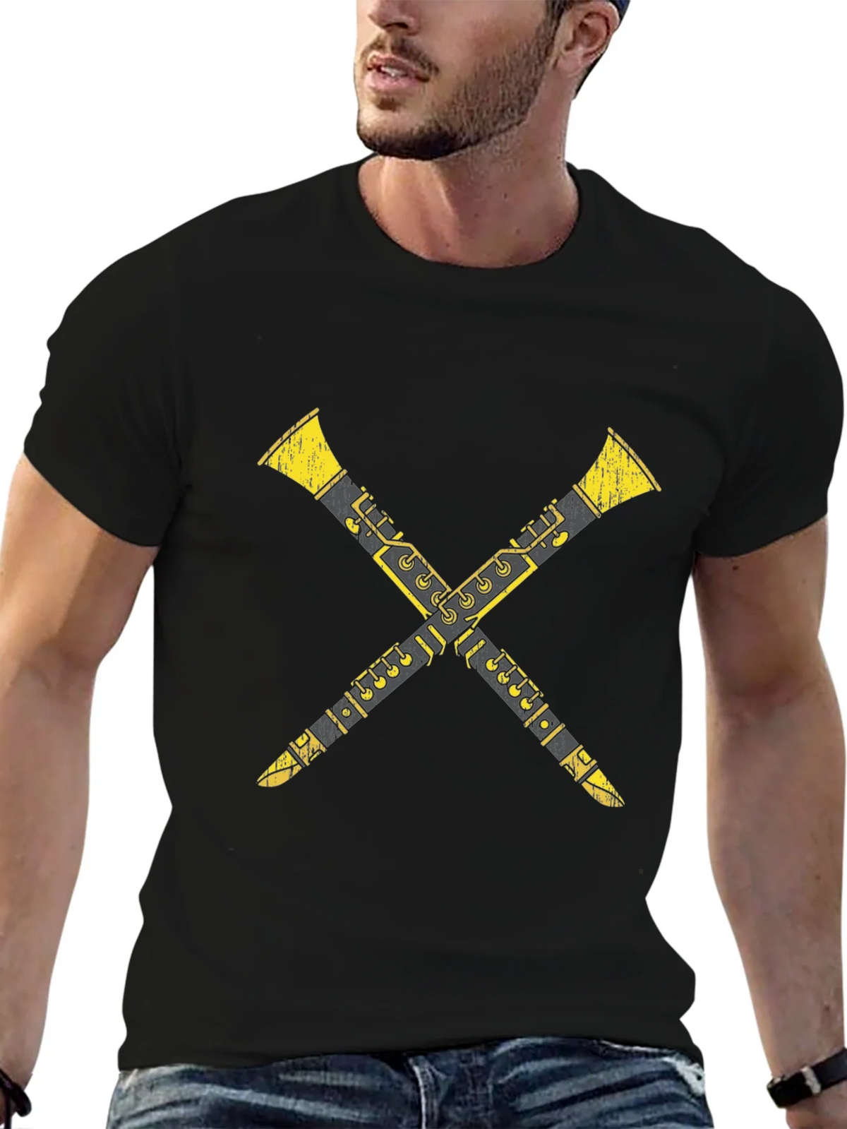 Crossed Clarinets Graphic Tee - Musicians T-Shirt