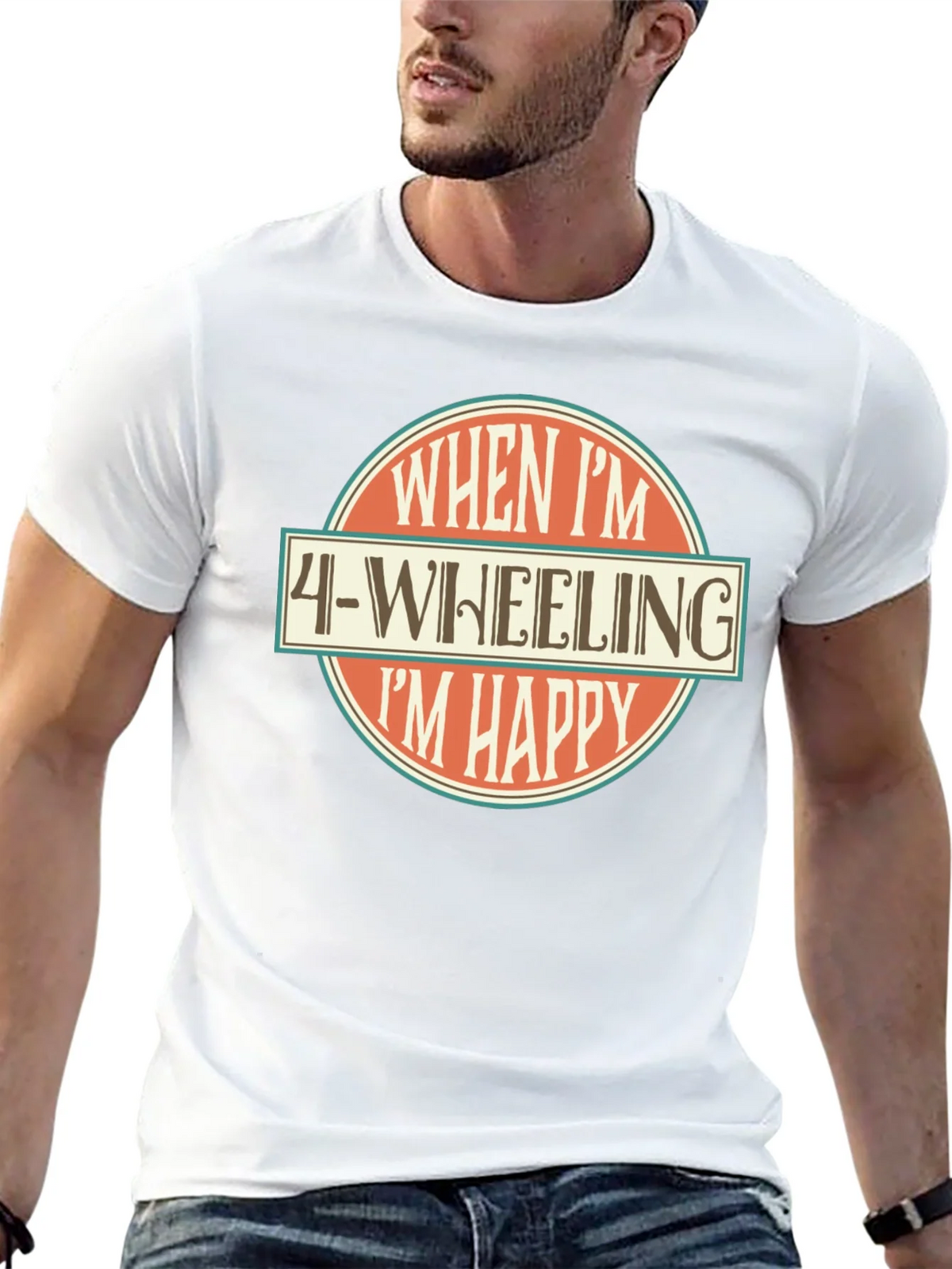 4-Wheeling Im Happy Graphic T-Shirt