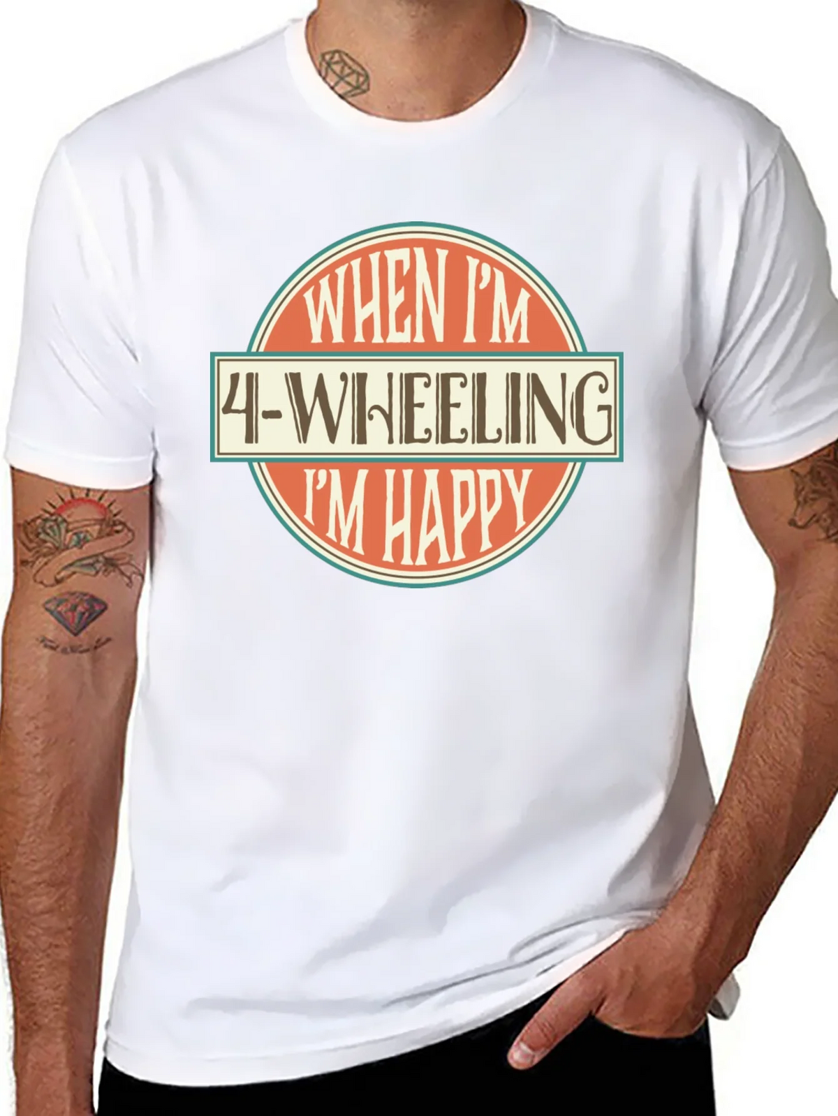 4-Wheeling Im Happy Graphic T-Shirt