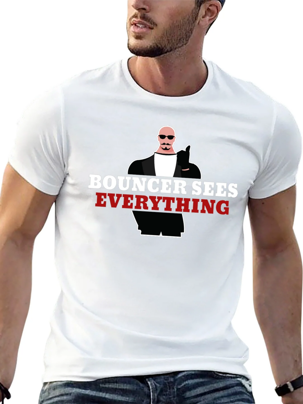 Bouncer Sees Everything Graphic Tee - Black
