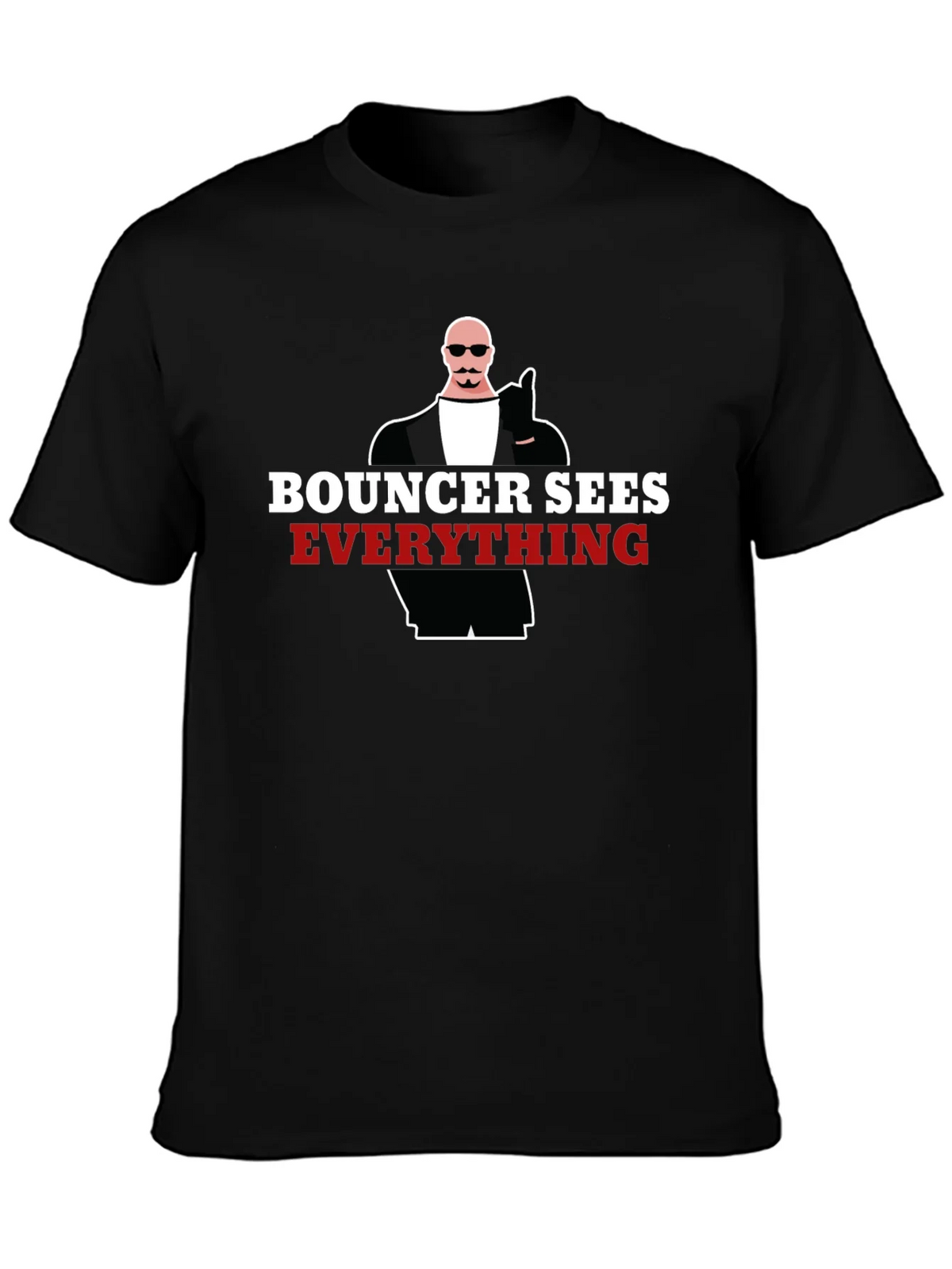 Bouncer Sees Everything Graphic Tee - Black