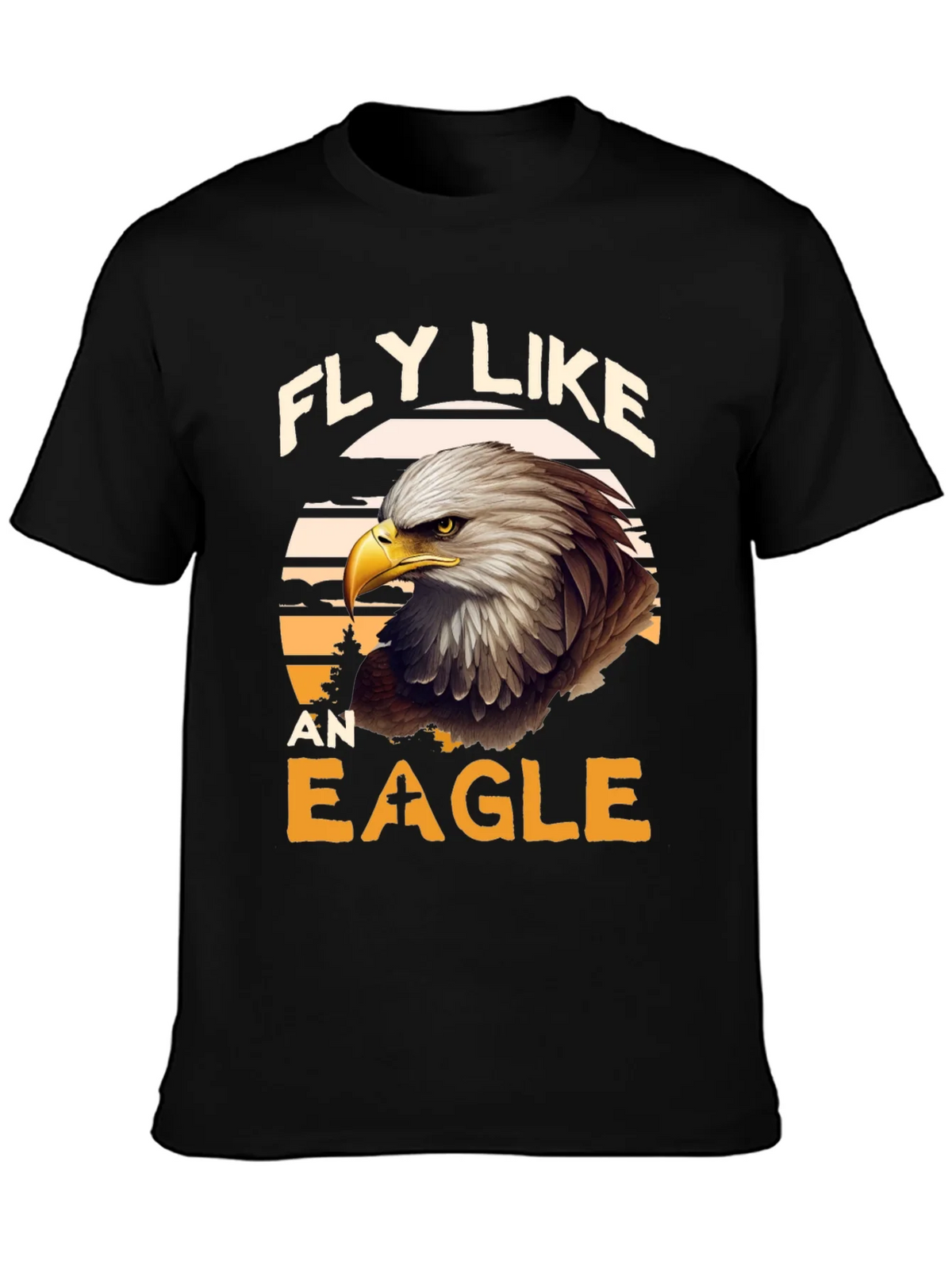 Fly Like an Eagle Graphic Tee - Black