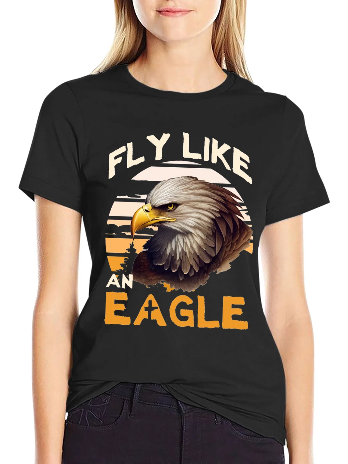 Fly Like an Eagle Graphic Tee - Black