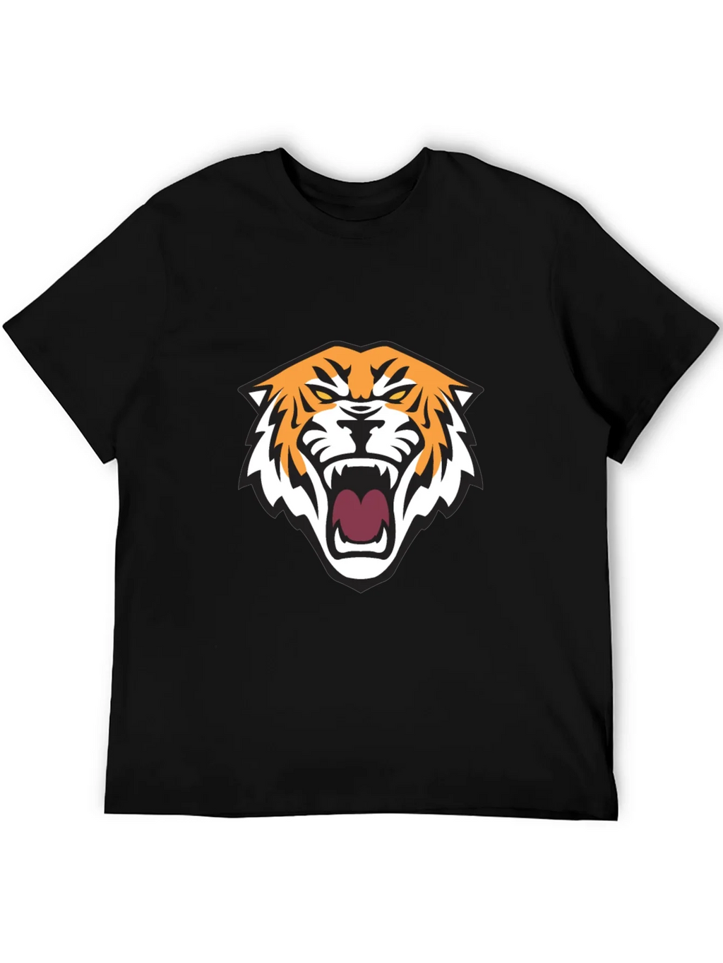 Mens Black T-Shirt with Tiger Graphic