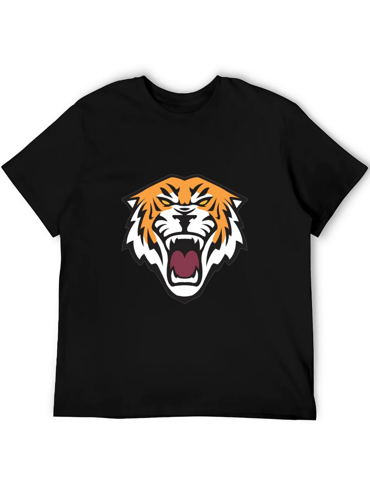 Mens Black T-Shirt with Tiger Graphic